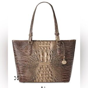 Brahmin Medium Asher Melbourne cappuccino genuine Leather Tote.